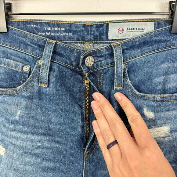 Adriano Goldschmied The Phoebe Distressed Vintage High Waist Tapered Leg Jeans - Picture 6 of 8